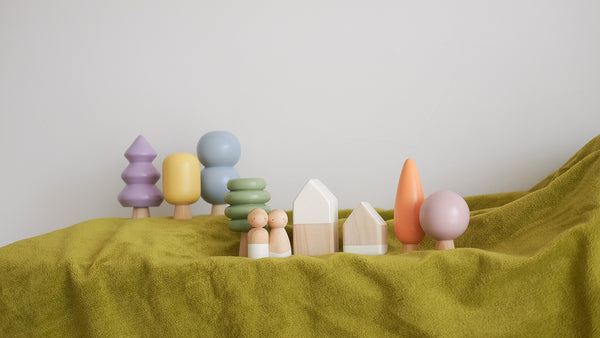 Wooden play set - Coloured